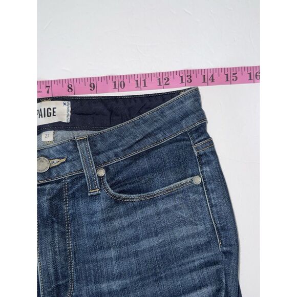 Paige Jeans Womens 27 Blue Hoxton Ankle Dark Wash Stretch Soft Denim Fray Hem - Picture 9 of 14
